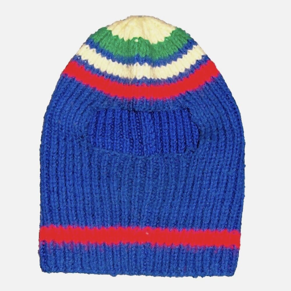 Vintage 70s Kids Knit Full Face Ski Mask Handmade